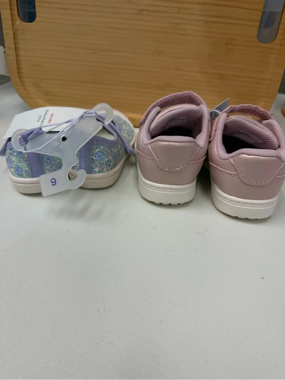 Cat & Jack Baby Girl 6 Pink Metallic Sneaker & Lavender Floral Mary Jane